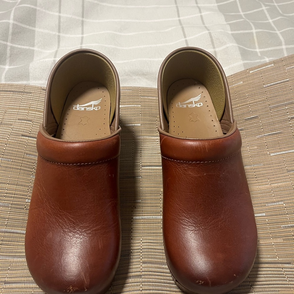 Dansko Chestnut Leather clogs